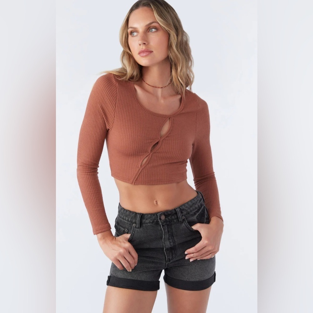 O’Neill Emery Cutout Knit Crop Top Medium NWOT